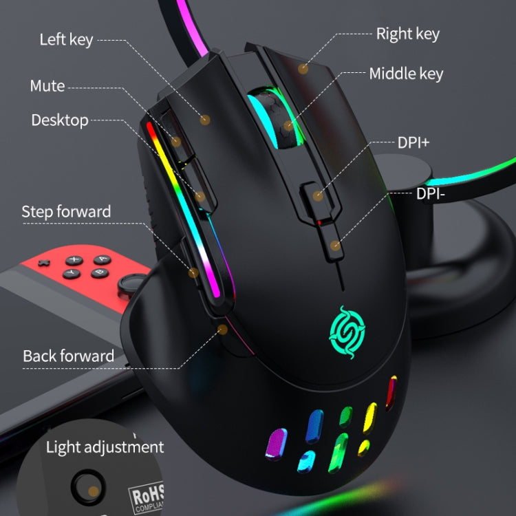 K-Snake BM520  9-button 3200DPI 2.4G RGB Wireless Dual-mode Gaming Mouse