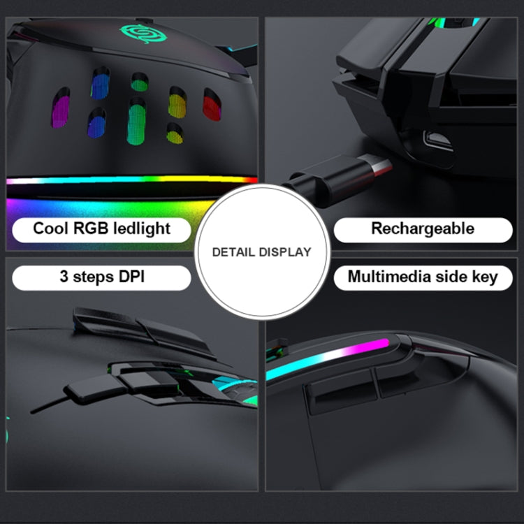K-Snake BM520  9-button 3200DPI 2.4G RGB Wireless Dual-mode Gaming Mouse