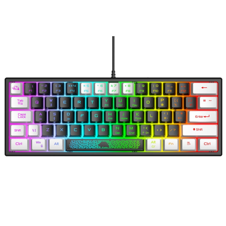 ZIYOULANG K61 62 Keys Game RGB Lighting Notebook Wired Keyboard, Cable Length: 1.5m, K61 White Black, K61 Blue White, K61 White Blue, K61 Black White