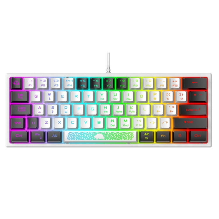 ZIYOULANG K61 62 Keys Game RGB Lighting Notebook Wired Keyboard, Cable Length: 1.5m, K61 White Black, K61 Blue White, K61 White Blue, K61 Black White