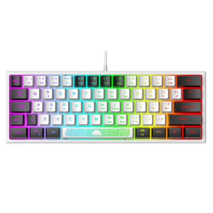 ZIYOULANG K61 62 Keys Game RGB Lighting Notebook Wired Keyboard, Cable Length: 1.5m, K61 White Black, K61 Blue White, K61 White Blue, K61 Black White