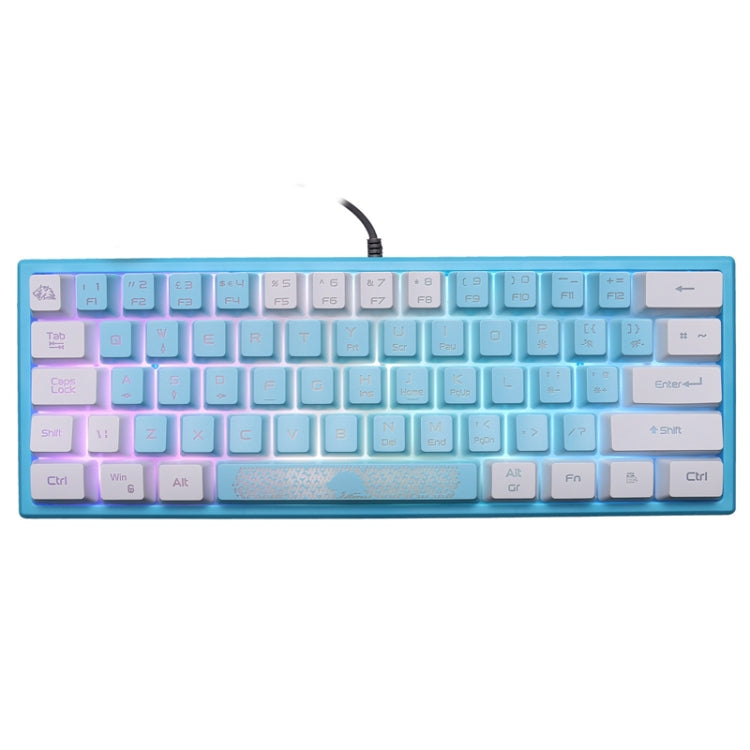 ZIYOULANG K61 62 Keys Game RGB Lighting Notebook Wired Keyboard, Cable Length: 1.5m, K61 White Black, K61 Blue White, K61 White Blue, K61 Black White