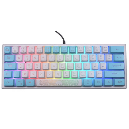 ZIYOULANG K61 62 Keys Game RGB Lighting Notebook Wired Keyboard, Cable Length: 1.5m, K61 White Black, K61 Blue White, K61 White Blue, K61 Black White