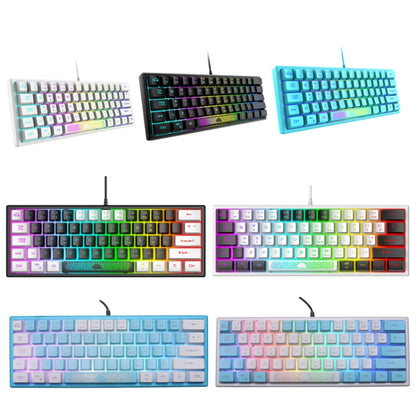 ZIYOULANG K61 62 Keys Game RGB Lighting Notebook Wired Keyboard, Cable Length: 1.5m, K61 White Black, K61 Blue White, K61 White Blue, K61 Black White