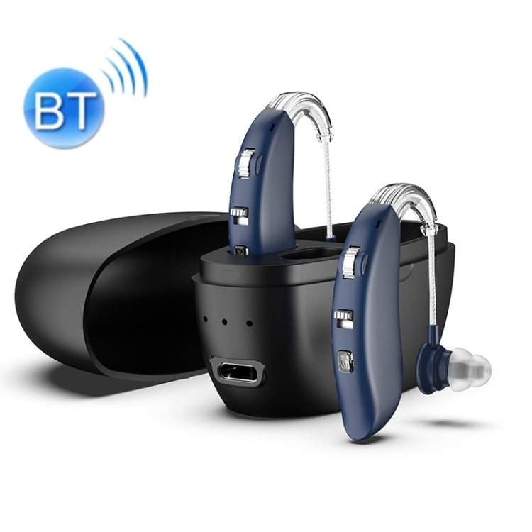 GM-301 Hearing Aid Rechargeable Sound Amplifier,Spec:, Bluetooth Model Skin Color, Bluetooth Model Blue, Without Bluetooth Blue, Without Bluetooth Skin Color, Without Bluetooth Black, With Charging Pod Blue+White, With Charging Pod Blue+Black