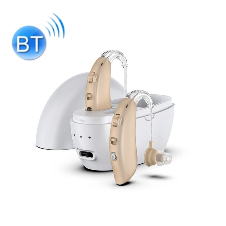 GM-301 Hearing Aid Rechargeable Sound Amplifier,Spec:, Bluetooth Model Skin Color, Bluetooth Model Blue, Without Bluetooth Blue, Without Bluetooth Skin Color, Without Bluetooth Black, With Charging Pod Blue+White, With Charging Pod Blue+Black