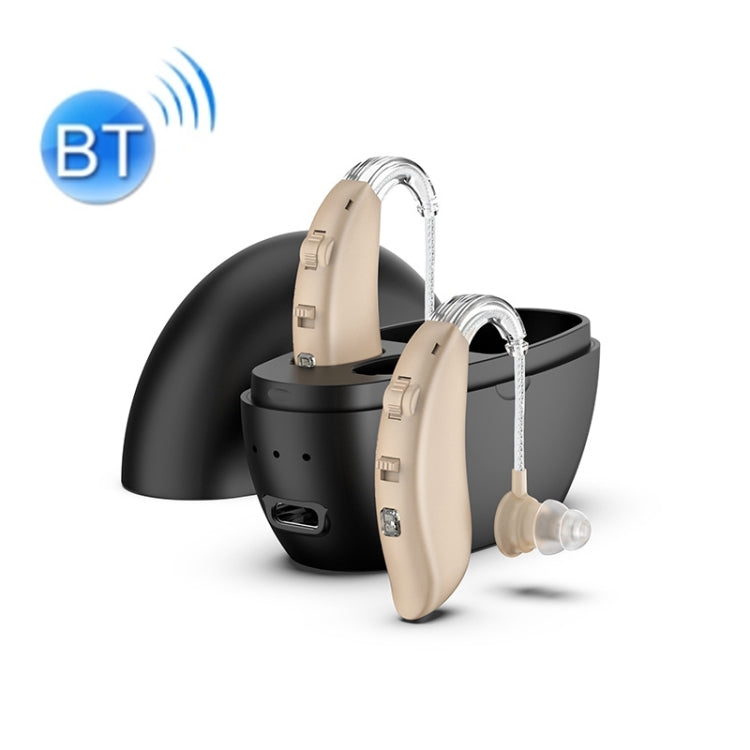 GM-301 Hearing Aid Rechargeable Sound Amplifier,Spec:, Bluetooth Model Skin Color, Bluetooth Model Blue, Without Bluetooth Blue, Without Bluetooth Skin Color, Without Bluetooth Black, With Charging Pod Blue+White, With Charging Pod Blue+Black