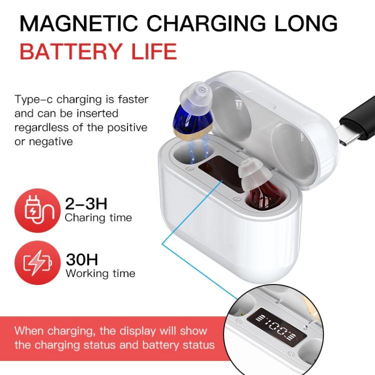 GM-912 Digital Hearing Aid Sound Amplifier With Digital Display Charging Compartment