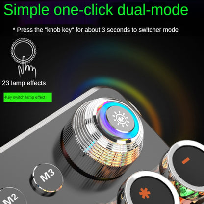 K820 104 Keys Retro Punk Plating Knob Glowing Wired Green Shaft Keyboard, Cable Length: 1.6m, Style:, Running Lights (Black), Running Lights (White), White Light (Blue), Square (Black)