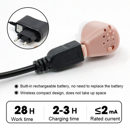 K-88 Wireless Elderly Sound Amplifier Sound Collector Mini Charging Hearing Aids, Plug:, K-88