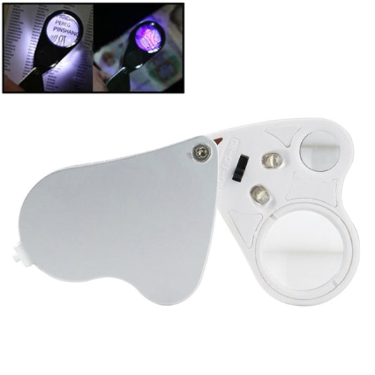MG9889 30X-60X Mini Dual-Lens Craft Appreciation Magnifying Glass with LED Light, Dual-Lens 30X-60X