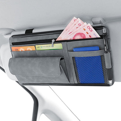 DE RAN FU Car Shade Glasses Box Storage Bag Car Flip Fur Glue Box Zipper Card Bag, 8018 Blue, 8018 Black, 8018 Brown, 8018 Grey