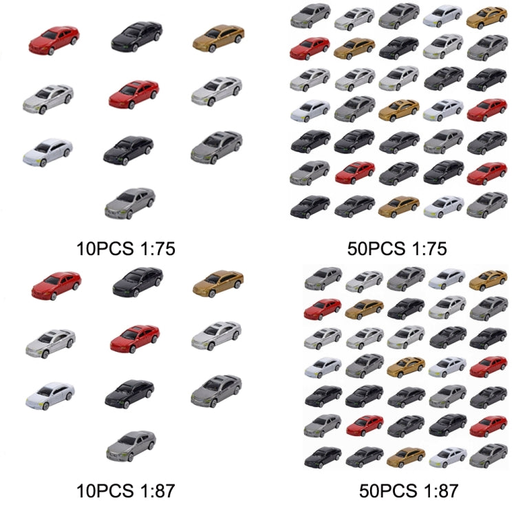 Sand Table Model Small Car Sand Table Simulation Car, 10PCS 1:75, 50PCS 1:75, 10PCS 1:87, 50PCS  1:87
