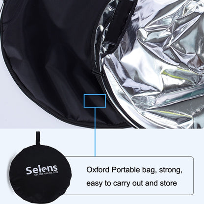 Selens  5 In 1 (Gold / Silver  / White / Black / Soft Light) Folding Reflector Board, Size: 100cm Triangle, 60cm Round, 80cm Round, 110cm Round, 60x90cm, 80x120cm, 120x180cm, 150x200cm, 80cm Triangle, 110cm Triangle