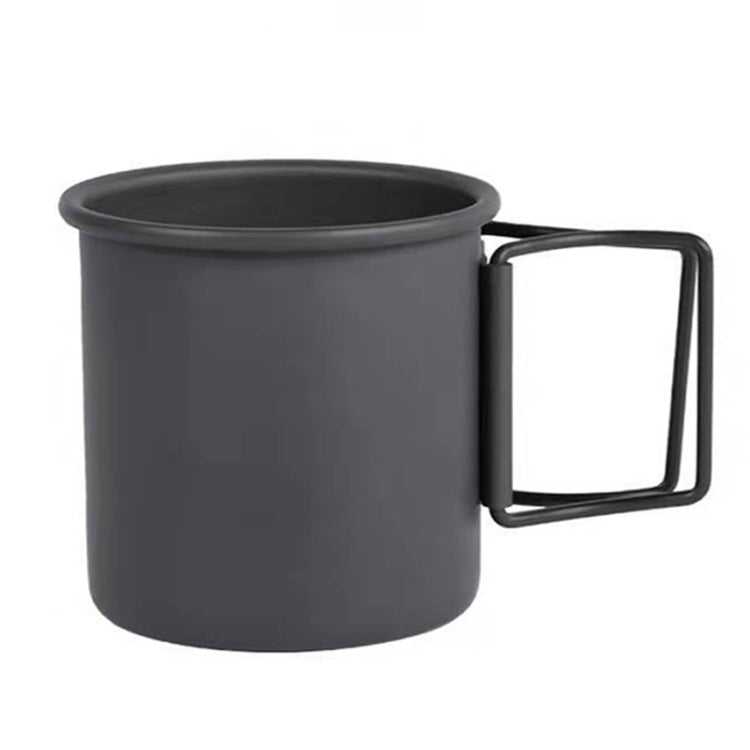 HK280 300ml Outdoor Camping Folding Water Cup Portable Aluminum Alloy Cup, Black, Silver
