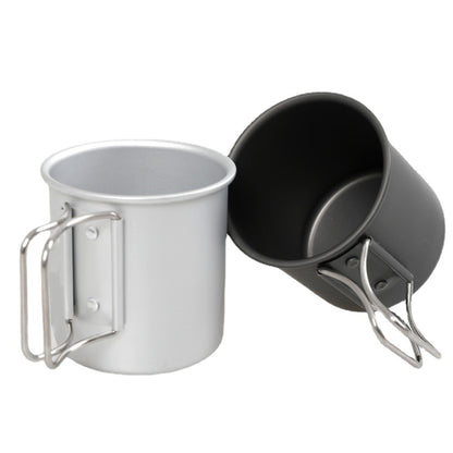 HK280 300ml Outdoor Camping Folding Water Cup Portable Aluminum Alloy Cup, Black, Silver