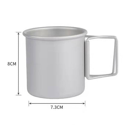 HK280 300ml Outdoor Camping Folding Water Cup Portable Aluminum Alloy Cup, Black, Silver