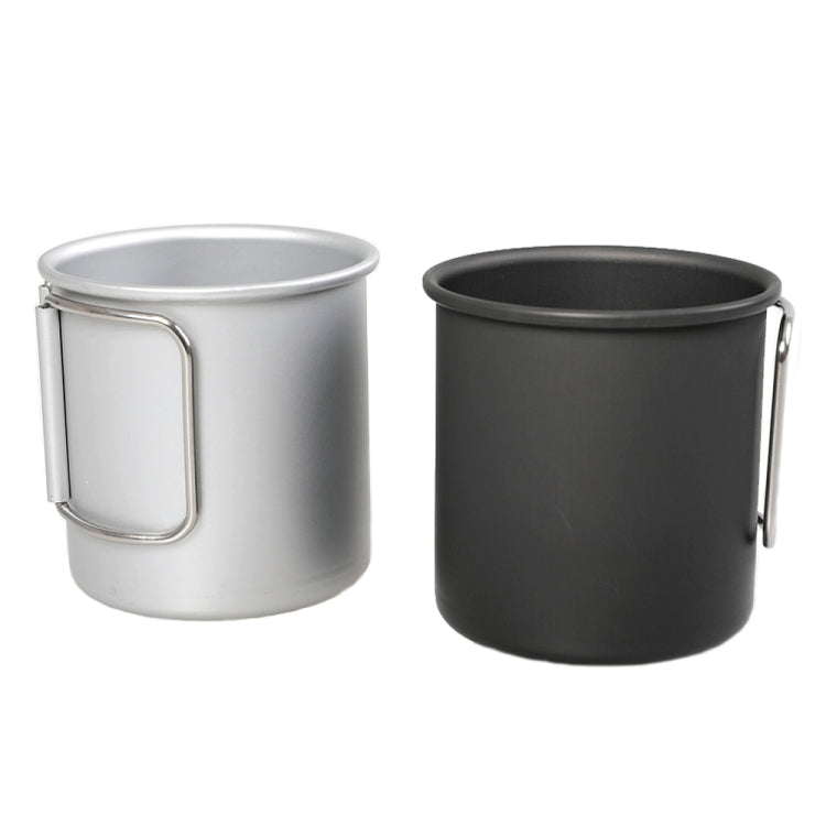 HK280 300ml Outdoor Camping Folding Water Cup Portable Aluminum Alloy Cup, Black, Silver