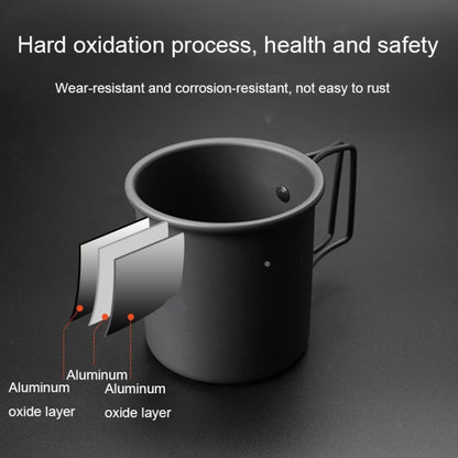 HK280 300ml Outdoor Camping Folding Water Cup Portable Aluminum Alloy Cup, Black, Silver