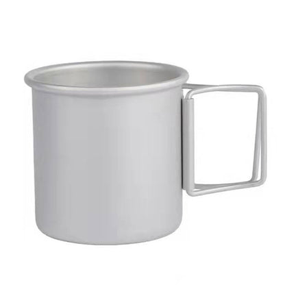 HK280 300ml Outdoor Camping Folding Water Cup Portable Aluminum Alloy Cup, Black, Silver