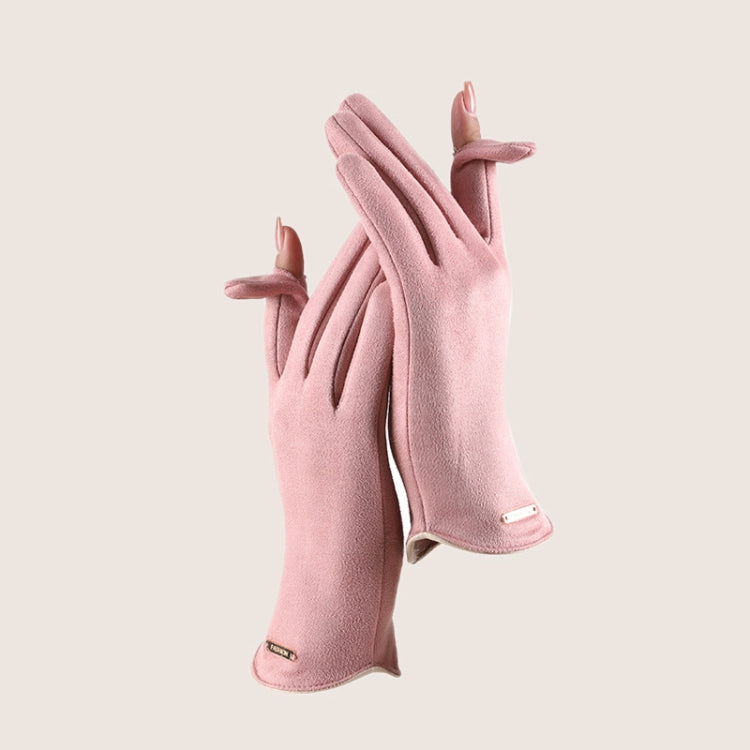 Touch Screen Plus Velvet Keep Warm Riding Gloves, Women Dark Green, Women Camel, Women Black, Men Black, Men Gray, Men Camel, Women Pink, Women Milk White)