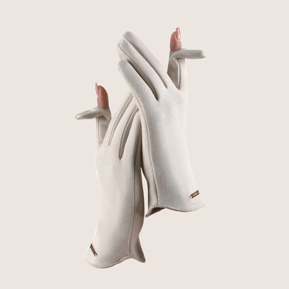 Touch Screen Plus Velvet Keep Warm Riding Gloves, Women Dark Green, Women Camel, Women Black, Men Black, Men Gray, Men Camel, Women Pink, Women Milk White)