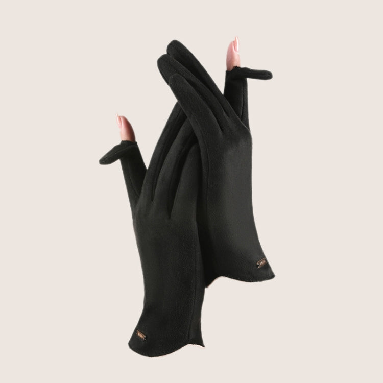 Touch Screen Plus Velvet Keep Warm Riding Gloves, Women Dark Green, Women Camel, Women Black, Men Black, Men Gray, Men Camel, Women Pink, Women Milk White)