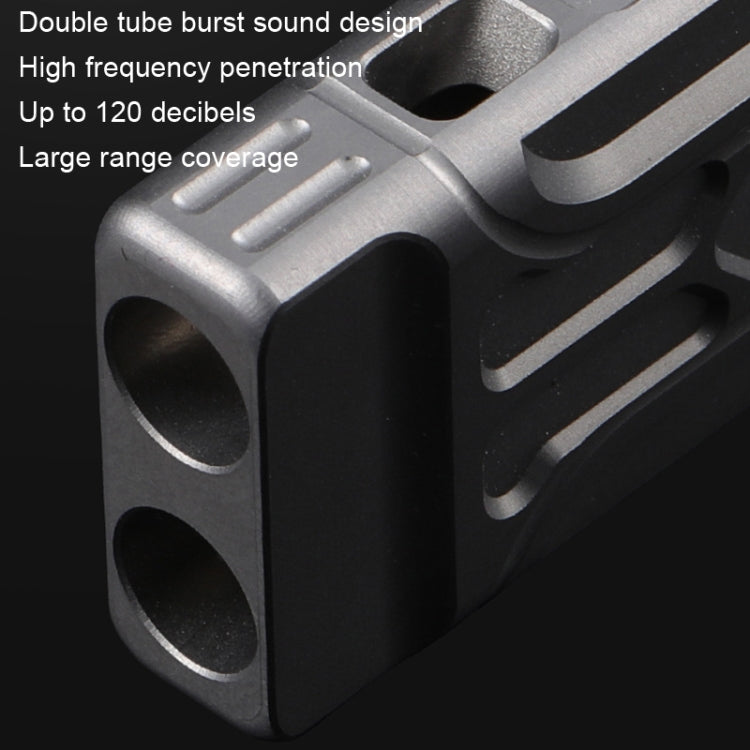 KS007A Titanium Alloy Whistle Dual Tube High Frequency Motion Survival Whistle, KS007A Sandblast, KS007A Stonewash