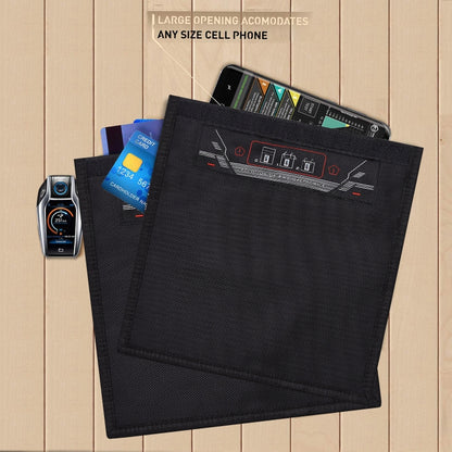 Rolled Edge Cell Phone Tablet RFID Privacy Protection Bag Car Key Signal Shielding Bag, Rolled Edge  9.5 x 9.75 inch