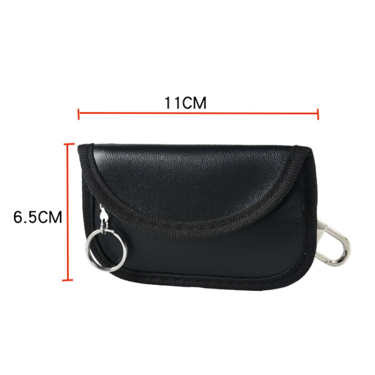 PU Leather RFID Cell Phone Car Key Signal Shielding Bag Anti Radiation Bag, PU Black