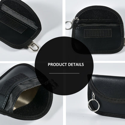 PU Leather RFID Cell Phone Car Key Signal Shielding Bag Anti Radiation Bag, PU Black