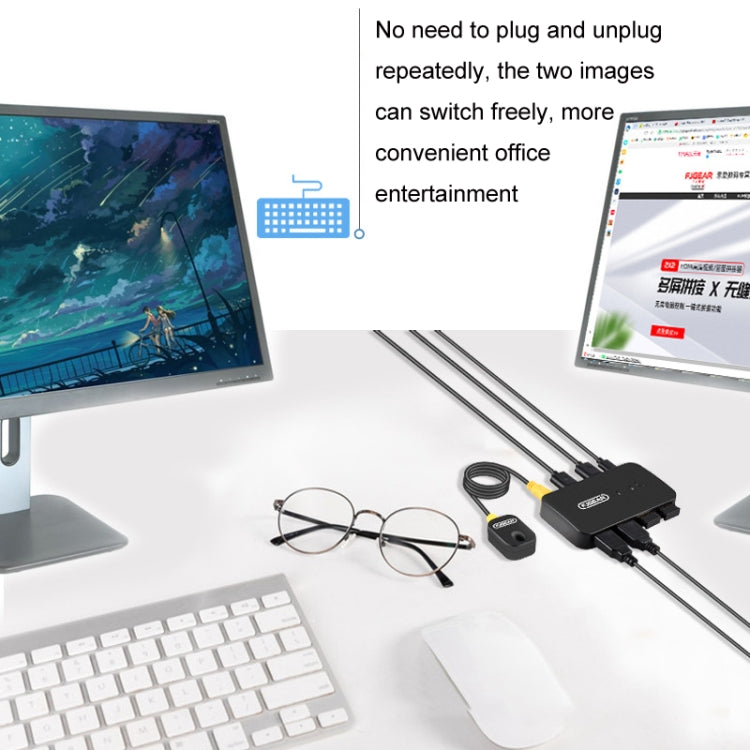 FJGEAR2 FJ-U302 3 In 2 Out USB Shared Shared Switch Expander With Desktop Controller Cable, FJ-U302