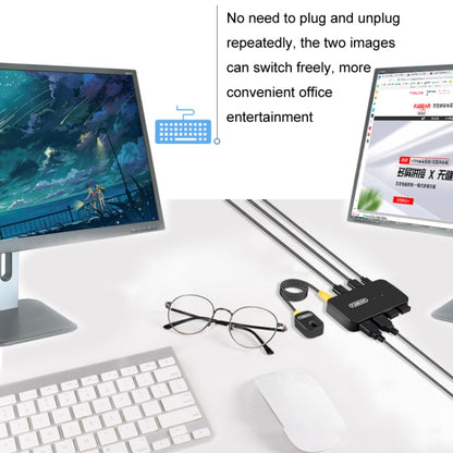FJGEAR2 FJ-U302 3 In 2 Out USB Shared Shared Switch Expander With Desktop Controller Cable, FJ-U302