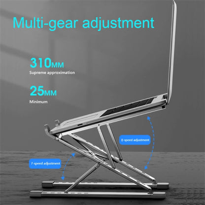 N8 Double-layer Foldable Lifting Aluminum Alloy Laptop Heat Dissipation Stand, N8 (Silver), N8 (Gray), N8 (Oxidized Silver)