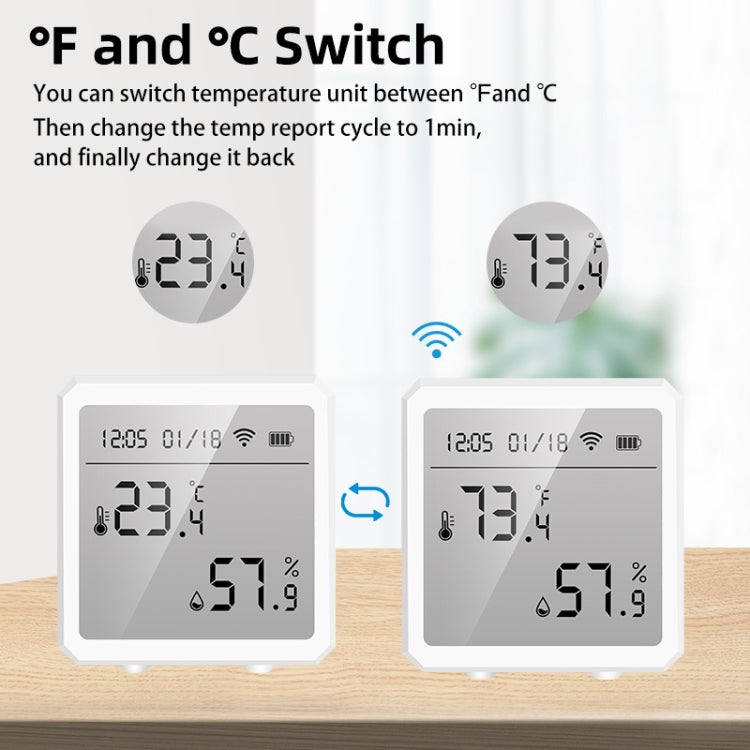 Wifi Temperature And Humidity Meter Sensor Equipment Smart Home Graffiti APP Temperature And Humidity Sensor, White, Black