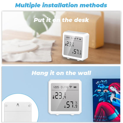 Wifi Temperature And Humidity Meter Sensor Equipment Smart Home Graffiti APP Temperature And Humidity Sensor, White, Black