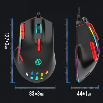 K-Snake Q15 9 Keys RGB Light Effect Wired Mechanical Mouse, Cable Length: 1.5m, Q15 White, Q15 Black