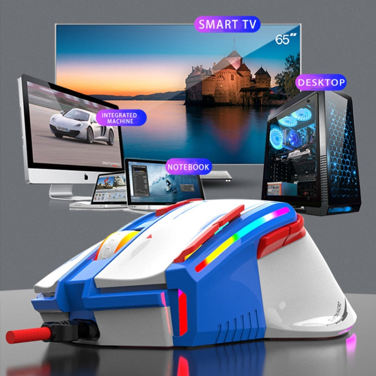 K-Snake Q15 9 Keys RGB Light Effect Wired Mechanical Mouse, Cable Length: 1.5m, Q15 White, Q15 Black