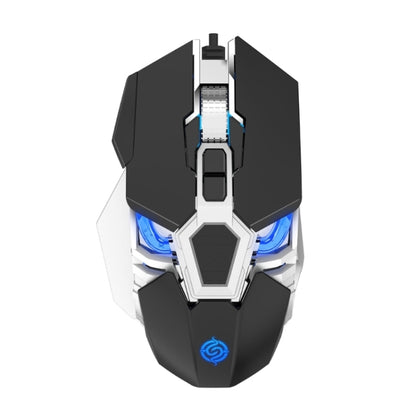 K-Snake Q18 9 Keys 6400DPI Glowing Machine Wired Gaming Mouse, Cable Length: 1.5m, Q18 Black, Q18 White