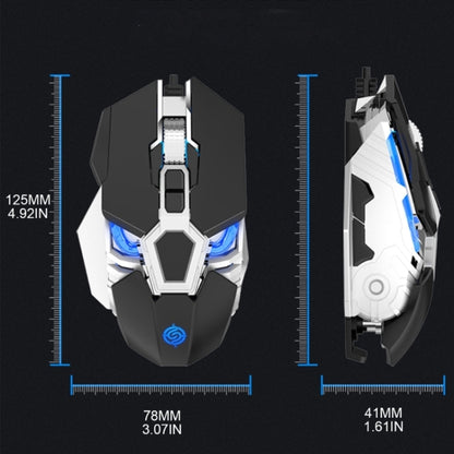 K-Snake Q18 9 Keys 6400DPI Glowing Machine Wired Gaming Mouse, Cable Length: 1.5m, Q18 Black, Q18 White