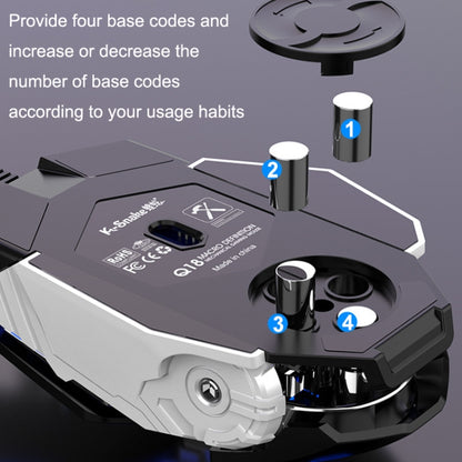 K-Snake Q18 9 Keys 6400DPI Glowing Machine Wired Gaming Mouse, Cable Length: 1.5m, Q18 Black, Q18 White