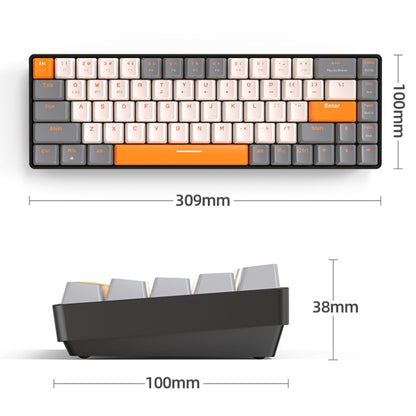 ZIYOU LANG K68 68 Keys Bluetooth Wireless Dual Model Mechanical Keyboard, Style:, Red Shaft Version (Shimmering), Green Shaft Version (Gray), Red Shaft Version (Gray)