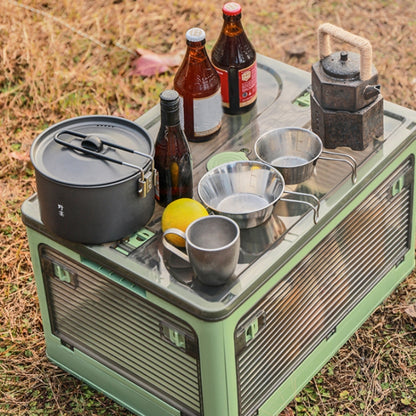 Folding Outdoor Camping BBQ Snacks Slider Storage Box, Small