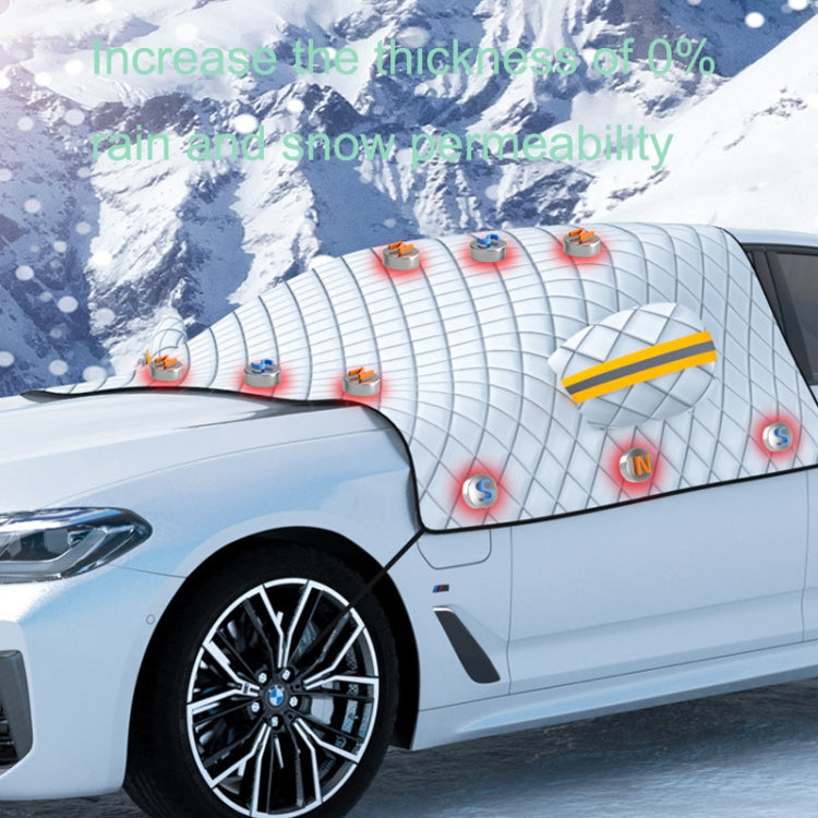 SUITU R-3945 Car Winter Front Glass Snow Shield Defrost Sunshade Thickened Car Clothing, Style:, Non-magnet Clip Door, Non-magnet With Earmuffs, 5 Magnets With Earmuffs, Non-magnet Three Layers Thickened, 12 Magnets Three Layers Thickened