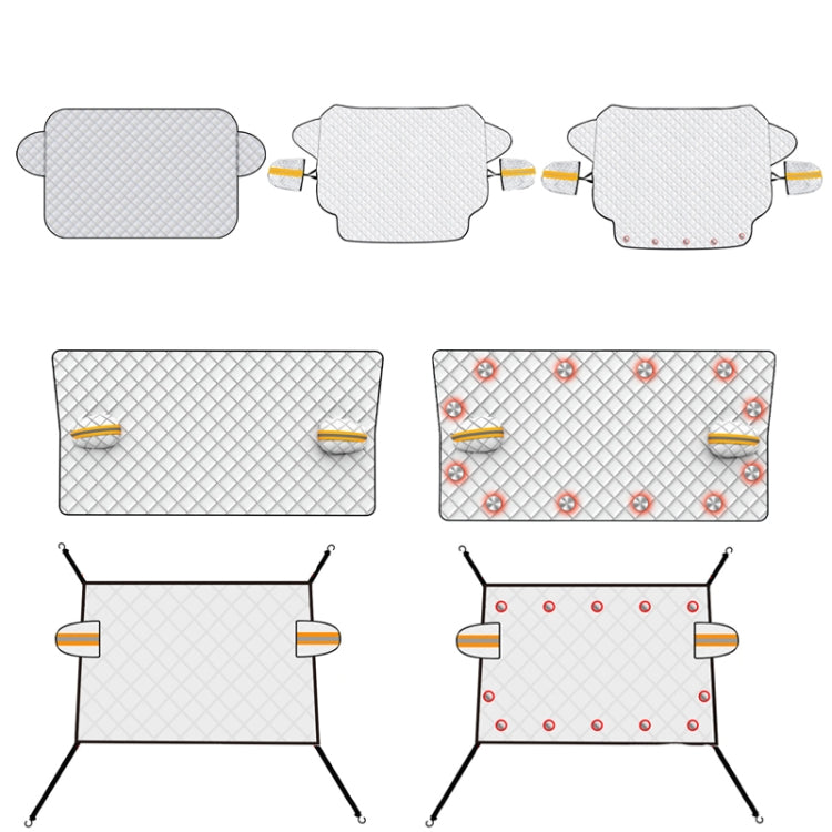 SUITU R-3945 Car Winter Front Glass Snow Shield Defrost Sunshade Thickened Car Clothing, Style:, Non-magnet Clip Door, Non-magnet With Earmuffs, 5 Magnets With Earmuffs, Non-magnet Three Layers Thickened, 12 Magnets Three Layers Thickened