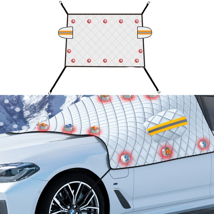 SUITU R-3945 Car Winter Front Glass Snow Shield Defrost Sunshade Thickened Car Clothing, Style:, Non-magnet Clip Door, Non-magnet With Earmuffs, 5 Magnets With Earmuffs, Non-magnet Three Layers Thickened, 12 Magnets Three Layers Thickened