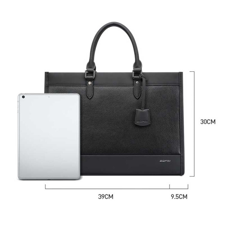 Bopai 11-98811 Leather Business Large-capacity Laptop Handbag Messenger Briefcase, 11-98811