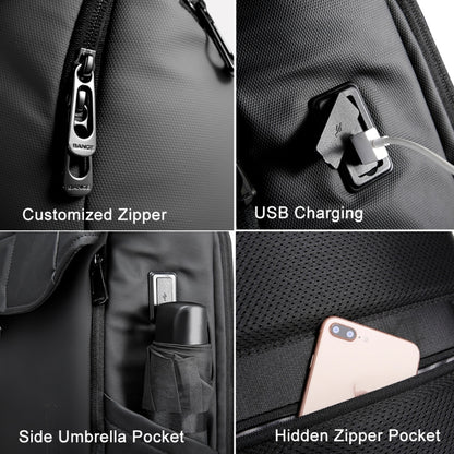 BANGE BG-2575  Anti theft Waterproof Laptop Backpack 15.6 Inch Daily Work Business Backpack, BG-2575 Black