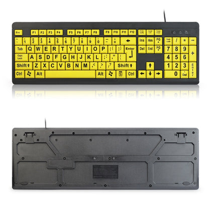 T801 104 Keys Special People Children Old Man Big Letters USB Wired Keyboard, Cable Length: 1.38m, T801 Yellow