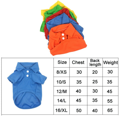 Candy Coloured Dog Polo Shirt Short Sleeve Pet Clothing, XS, S, M, L, XL